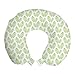 ABAKUHAUS Foglia verde Cuscino da Viaggio, Estratto semplicistico, Accessorio in Schiuma di Memoria per Viaggio, 30 cm x 30 cm, Mela Verde Bianco