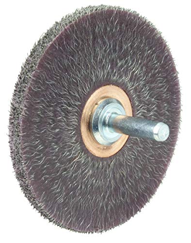 Image of Weiler 35310 3 inch Polyflex Encapsulated Stem-Mounted Crimped Wire Wheel, .008 inch Steel Fill, 1 /4 inch Stem, Made in The USA (Pack of 10)