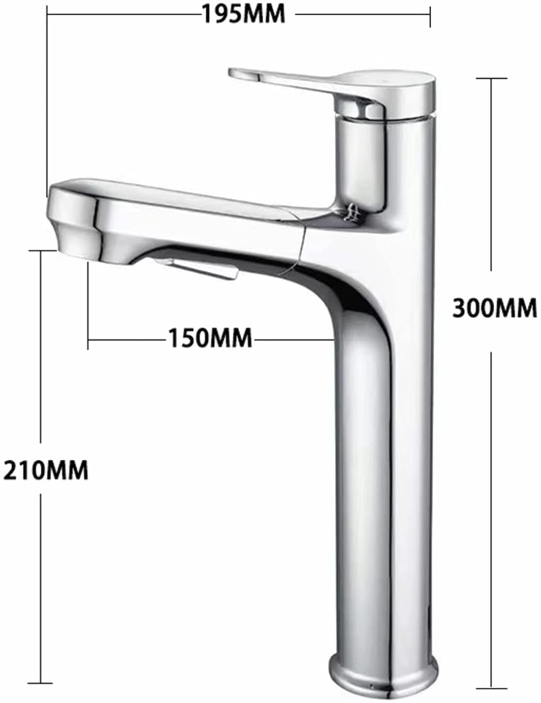 Wasserhahn Bad für Waschbecken Wasserhahn Bad Waschtischarmatur Ausziehbar Hoch Badarmaturen Mischbatterie Waschtischmischer Armatur mit Handbrause 2 Strahlarten Dusche Waschbecken Wasserhahn Chrom