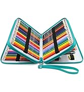 YOUSHARES 120 Slots Pencil Case - PU Leather Handy Large Multi-layer Zipper Pen Bag with Handle S...