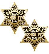 Old West Sheriff Badges – 2-Pack Metal Star Badges For Kids & Adults, Costume Party Props