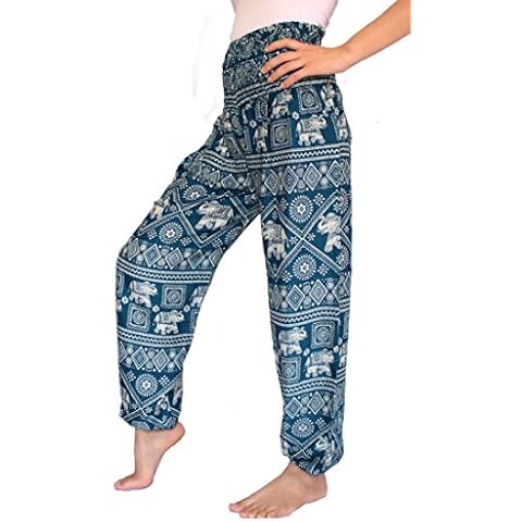 BANJAMATH Women's Boho Smocked Waist Trousers Cover