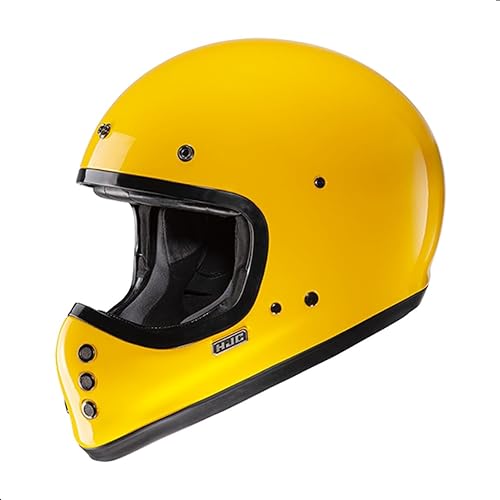 Miniatura 2 de HJC V60 Casco de motocicleta todoterreno sólido con visera interna IS-10, aprobado por DOT (Amarillo profundo, XL)