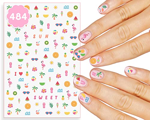 Xo, Fetti Kids Summer Nail Stickers - 484 Decals | Birthday Girl Pool Party Favors, Diy Home Activity, Fun In The Sun Gift, Cute Nail Art Transfer, Flamingos, Palm Tree, Fruit, Ice Cream #TOP8