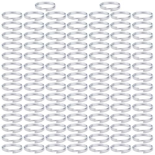 100 pièces Double anneau fendu,Anneaux Porte Clé,pour Accueil Voiture Clés Pendentifs,Porte-Clés Bijoux Bricolage Collier Métal Pendentif Connexion d'ornement(10mm)