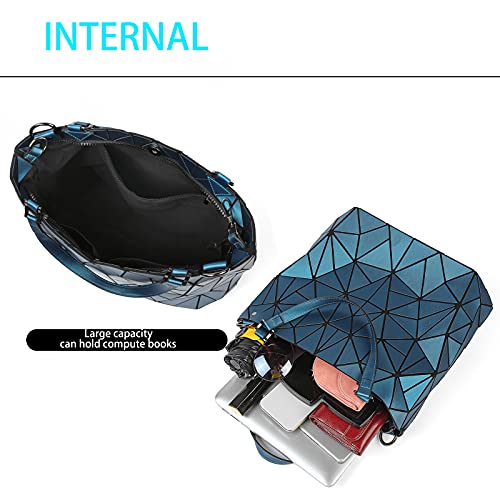 Luminous Geometric Messenger Bagwallet Handbag Shoulder Bag Hologram,Zipper Closure,Suitable For Women #TOP5