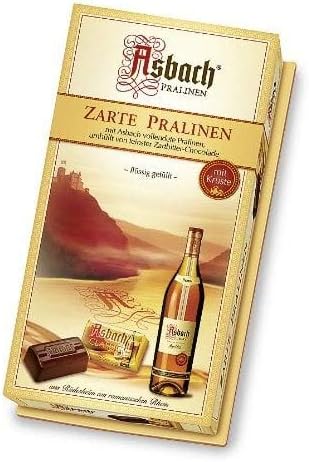 Asbach Chocolates Filled with Liqueur and a Sugar Crust 250 g (Pack of 1, Total 24 Chocolates)