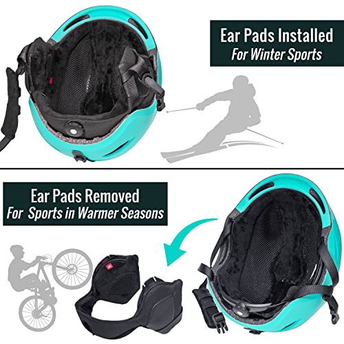 Turboske Ski Helmet, Snowboard Helmet Snow Sports Helmet, Audio Compatible And Lightweight, Astm Standard Helmet For Men, Women And Youth (L, Green) #TOP4