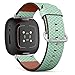 CJBROES Replacement Leather Watch Band, Compatible with Fitbit Versa 3 and Fitbit Sense of Wristband Bracelet Accessory - Diamonds