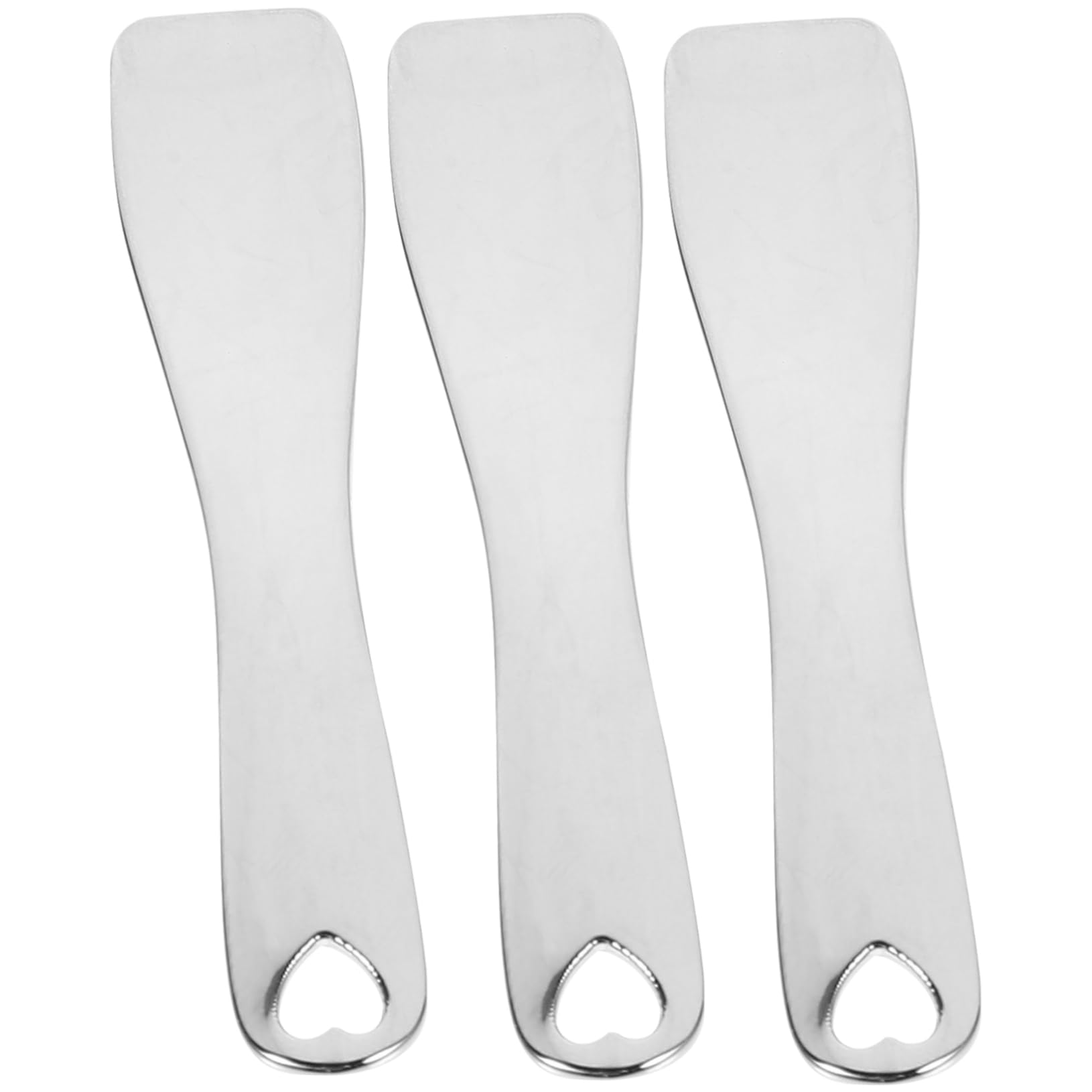 BIUDECO Skincare Spa Tool Set 3pcs Eye Spoon Zinc Alloy Makeup Spatula Mini Scoop for Moisturizer Silver Eye Massage