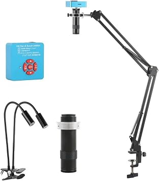 Microscope Kit 55MP 4K USB Digital Video Monocular Microscope Camera Continus Zoom 130X C-Mount Microscope Lens Adapters Color 55MP 4K USB