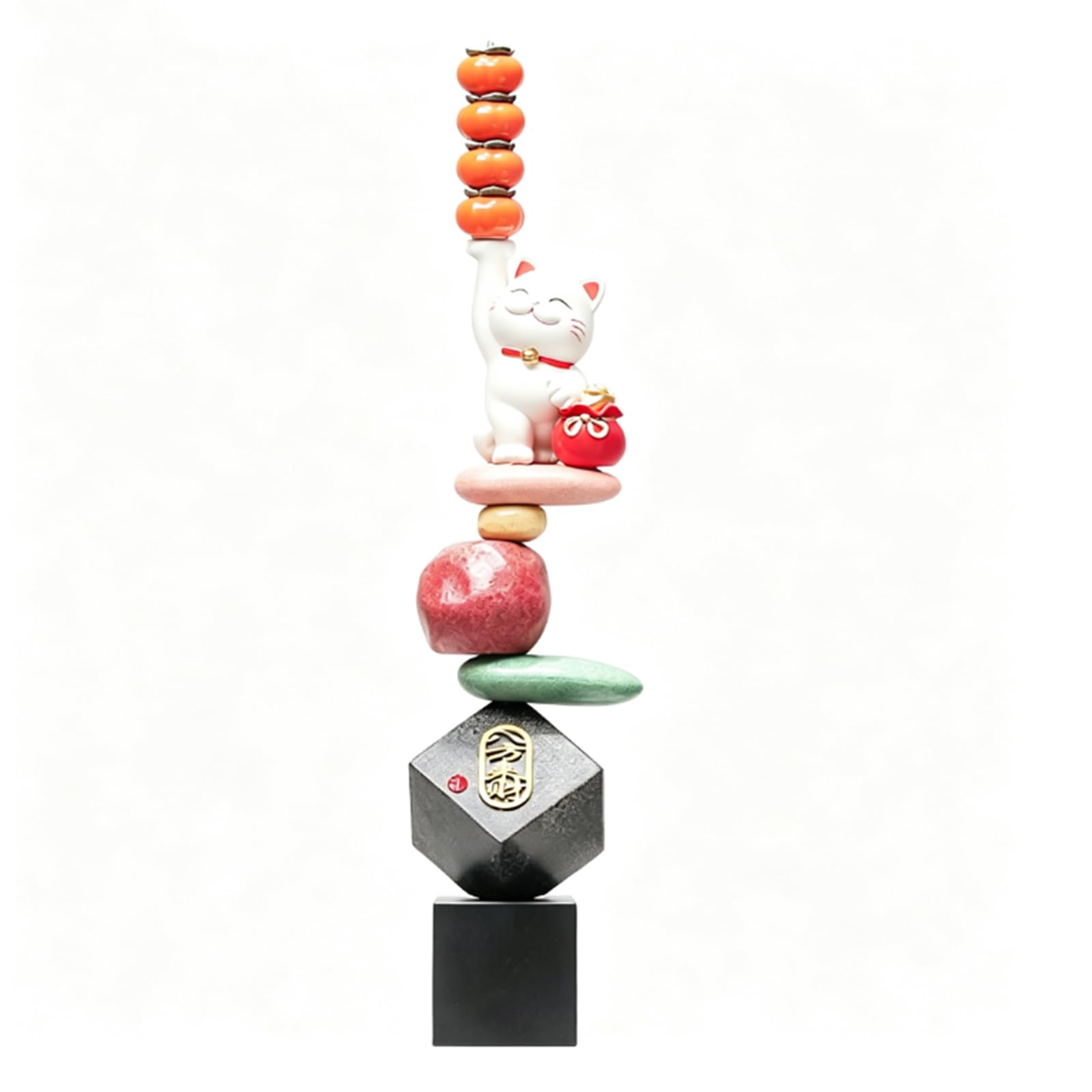 Hhhxkkuu Premium Feng Shui Lucky Cat Figurine Modern Resin Sculpture