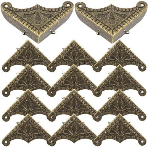 COHEALI Protectores de Esquinas Metálicos Estilo Vintage, 30 Piezas, Tamaño Pequeño, para Cajas de Madera, Muebles, Escritorios y Gabinetes, Cantoneras Decorativas Resistentes