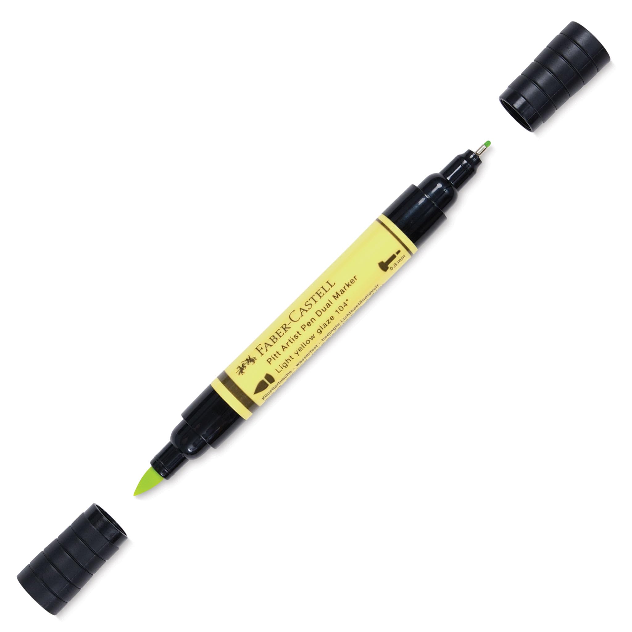 Faber-Castell Art & Graphic Pitt Artist Pen Dual Marker India Ink, Light Yellow Glaze, Single, Art, Craft, Drawing, Sketching, Home, School, University, Colouring