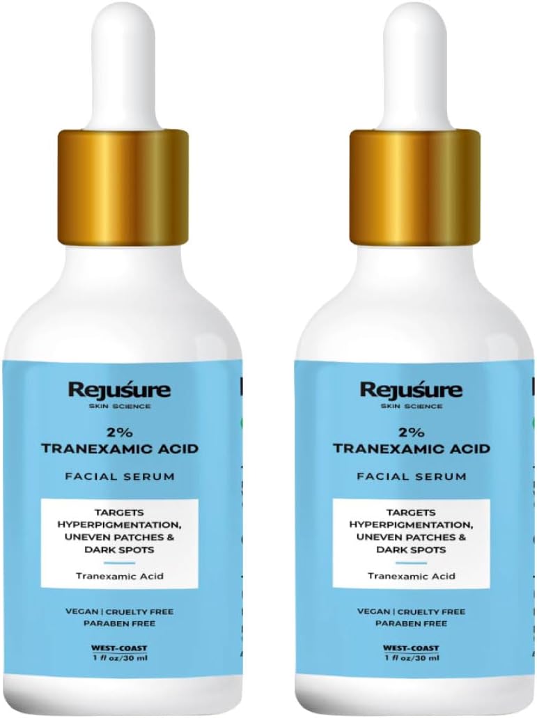 Rejusure Tranexamic Acid 2% Face Serum for Hyperpigmentation, Uneven Patches & Dark Spots – 30ml (Pack of 2)