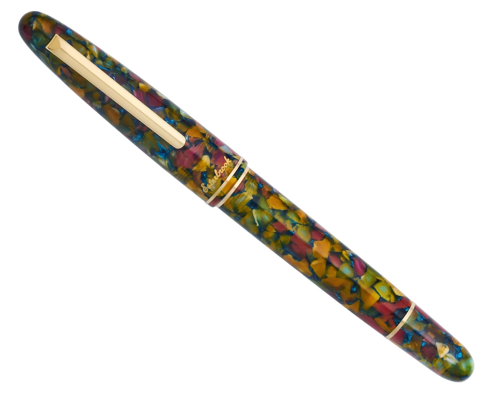 Stylo plume à piston Esterbrook Estie Botanical Garden avec bordure dorée et cartouche d'encre de 30 ml, couleur bordeaux