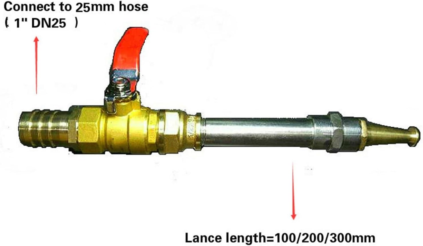 1pcs DN25 1 Inch Copper Ball Valve Switch, High Pressure Watergun Connector For Car Wash & Fire Hose Reel(100mm)