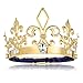 DcZeRong Adult Men Birthday King Crown Gold Homecoming Costume Prom King Crowns Metal Tall Crown