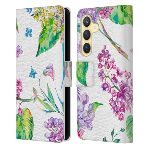 Carcasa de cuero tipo libro para Samsung Galaxy S24 5G con diseño floral Haroulita