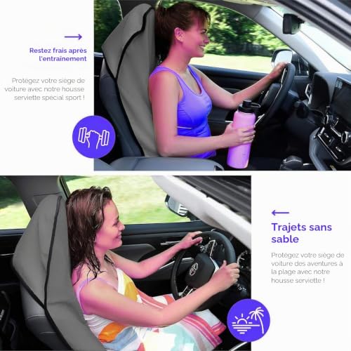 Housse de siège de voiture imperméable avec serviette de transpiration Lucylexixi, protecteur de siège de voiture parfait pour siège universel antidérapant pour voiture, camion, SUV, idéal pour après – vue 7