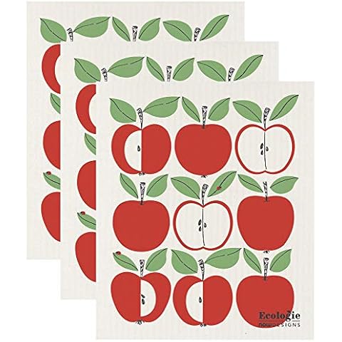 Ecologie Swedish Sponge Reusable Dishcloth Delicious 6.5 x 8 inches, Set of 3, Small Cover
