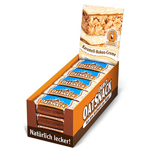 EnergyOatSnack Karamell-Kokos-Creme (15x65g) | Kohlenhydrat Energieriegel mit Haferflocken für Sport & Freizeit | Langanhaltende Energie & leckerer Geschmack | Handgemacht & Veggie | Das Original