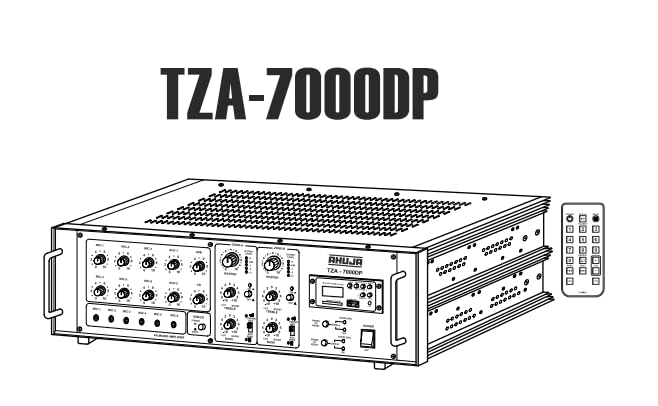 Image of Ahuja TZA-7000DP 700-Watt PA Mixer Amplifier with Built-in Digital Player - 2-Zone Audio System for Professional Sound Reinforcement and Versatile Use (2)