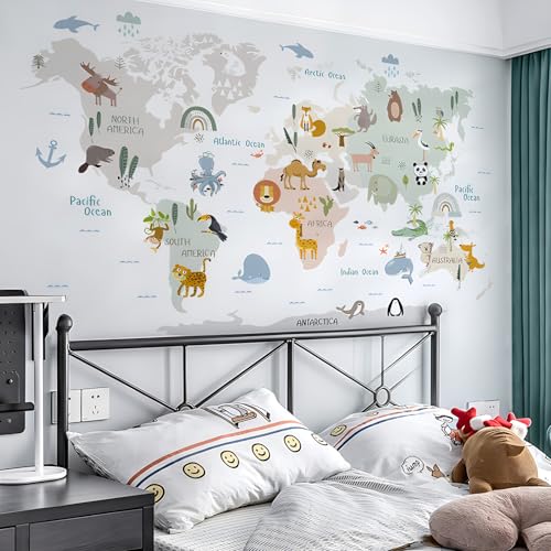 Vinilo Decorativo Mapa Animal Mundo para Pared miniatura 7