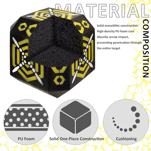 Archery Targets 18-Sided Portable Shooting Foam Target Block Cube with Carry Handle for Broadheads, Field Points, Compound Bows and Crossbows - Thumbnail 4