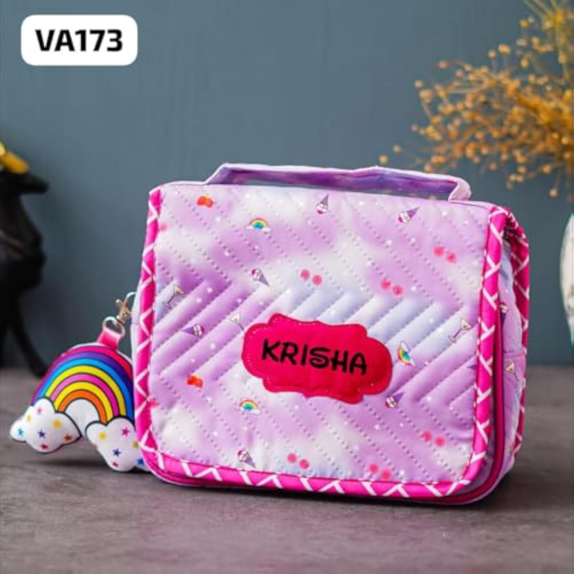 Customized Faux Leather Sling Bag for Kids with Name Engraving, Pink