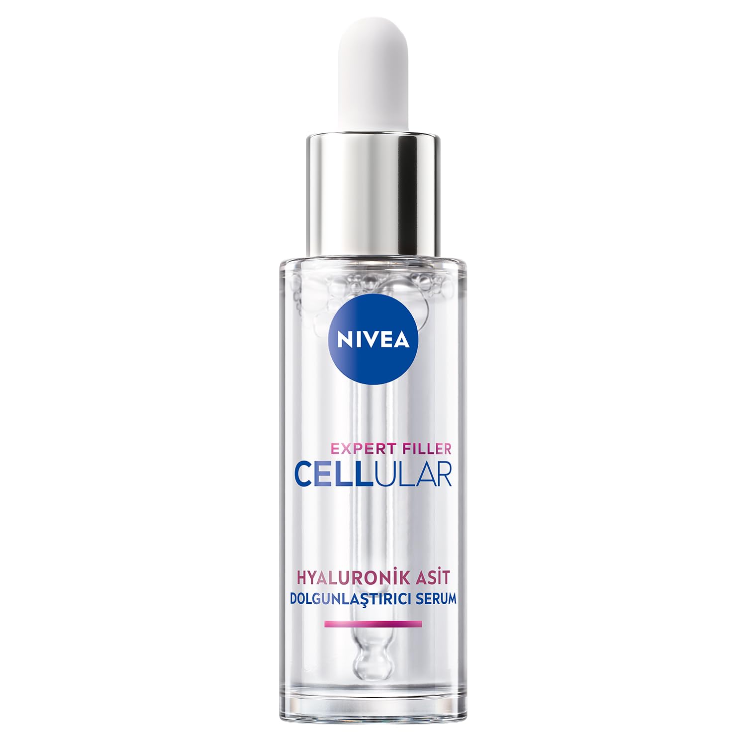 NIVEA Cellular Expert Filler Hyaluronic Plumping Serum (30ml), Lightweight and Fast Absorbing Serum, Non-Adhesive Anti-Wrinkle Serum with 20% Hydra Elixir