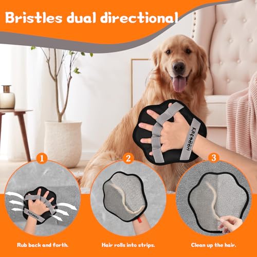Gant d'épilation chien et chat électrostatique réutilisable