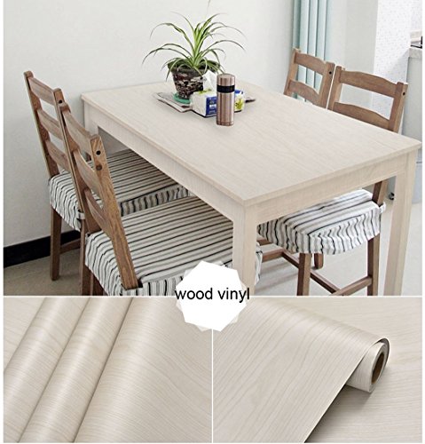 GLOW4U White Maple Wood Contact Paper Vinyl Self Adhesive Shelf Drawer Liner for Kitchen Cabinets Shelves Table Desk Dresser Furniture Arts and Crafts Decal 24 Inches by 16 Feet
