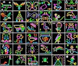 Starter Pack #1- Template Pattern Paper Refill Sheets for Lite Brite Ultimate Classic - (36 Pack - 7'x8')