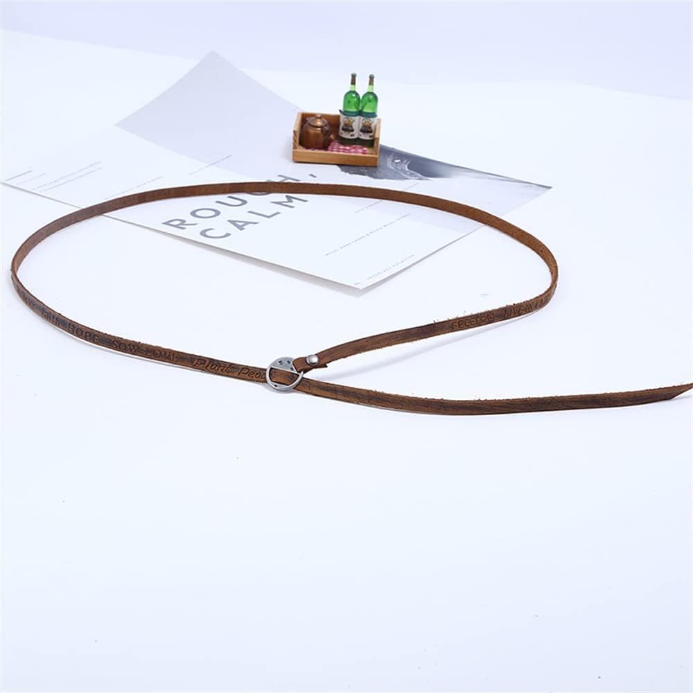 Fuqimanman2020 Handmade Genuine Leather 0.6cm Width 5 Wrap Bracelet for Women Alphabets Stamped Inspirational Words Multilayer Leather Bracelet Jewelry Gift For Men Women