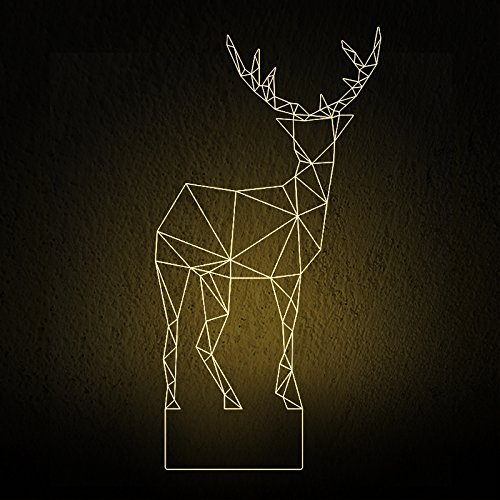 OmpedGift To Girlfriend, Wife, Wife, Birthday Gift, Girl Creative Gift 3D Wood Creative Led Atmosphere Lamp,Nordic Version Of The Deer Lamp