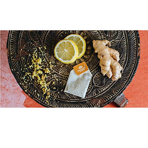 Organic India Tulsi Lemon Ginger Herbal Tea - Stress Relieving & Reviving, Immune Support, Aids Digestion, Vegan, Usda Certified Organic, Non-Gmo, Caffeine-Free - 18 Infusion Bags, 6 Pack #TOP3