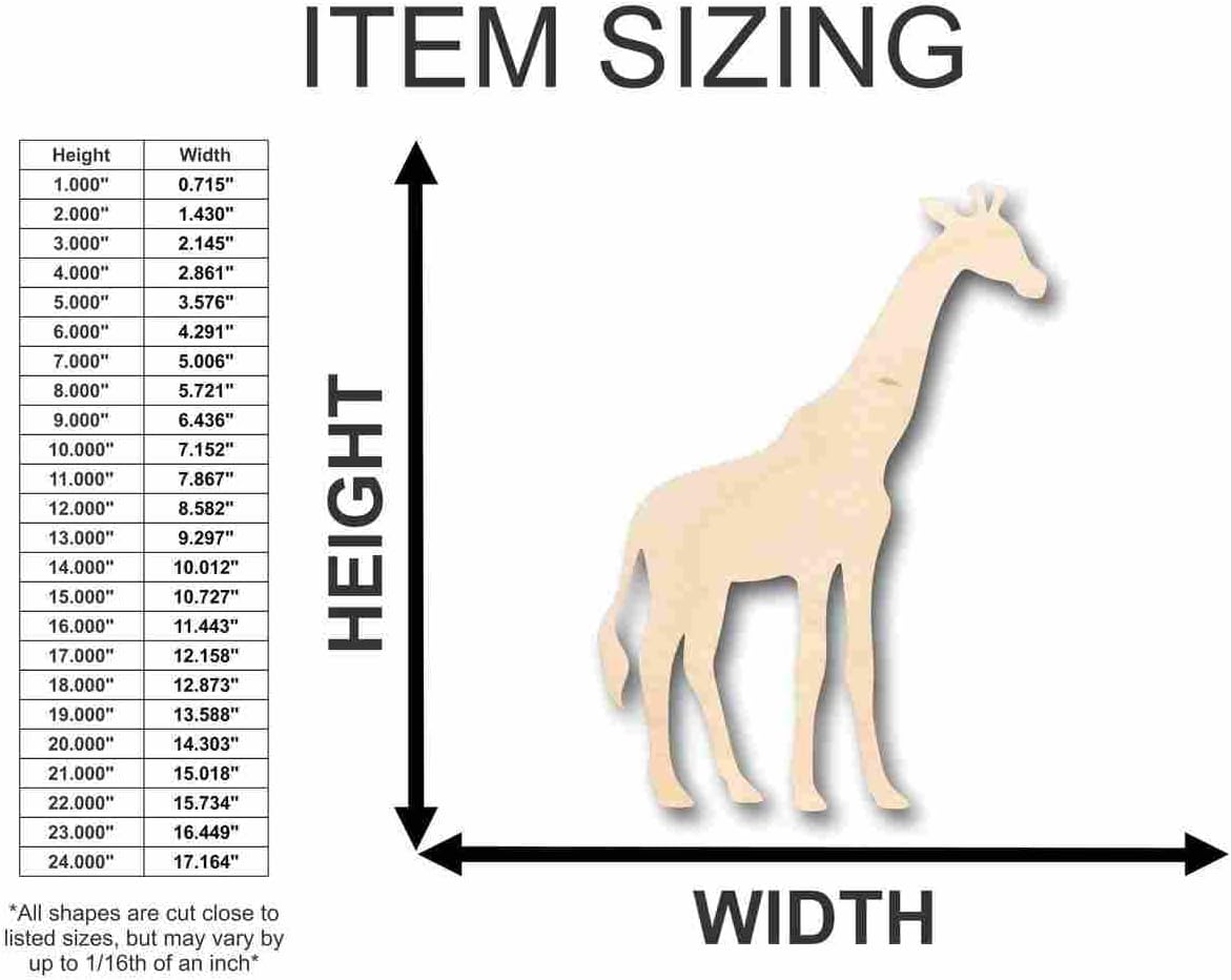 Unfinished Wood Giraffe Shape Animal Wildlife Craft up to 46" DIY 18" / 3/4"