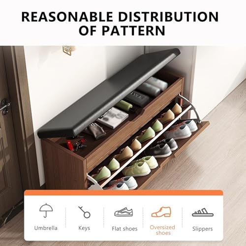 Banc à chaussures design gris idéal pour ranger le salon et la chambre - 7