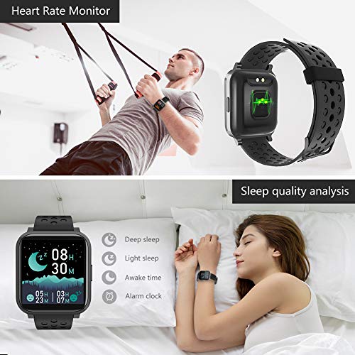 Smartwatch, smartwatch heren met vrij te kiezen achtergrondafbeelding,fitnesstracker horloges met hartslagmeters, 16… - Image 5