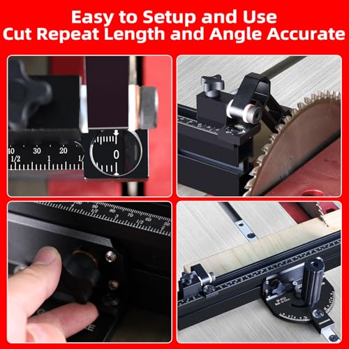 image for GOINGMAKE Compact Table Saw Miter Gauge with 360mm Fence and Multifunc