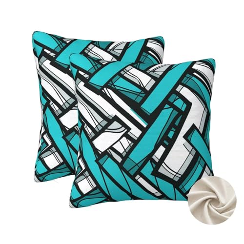 Housses de coussin 60x60 cm vert olive pour rénover un canapé fatigué - 2