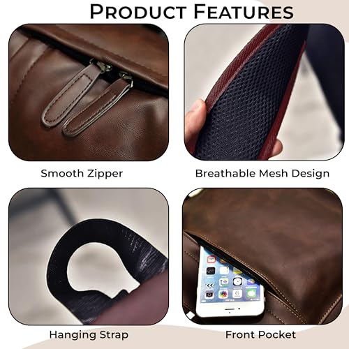 Image of Kraptick Multi-functional Backpack-Waterproof Laptop Backpack, Office Bag with PU Leather Design, Professional Bag for Laptops and Work, Durable and Stylish Bags for Travel