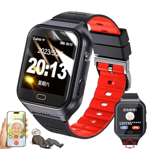 Reloj de detección de caídas para ancianos, reloj inteligente 4G con detección de caídas, rastreador GPS, llamada de emergencia SOS, llamadas bidireccionales HD, impermeable IP67