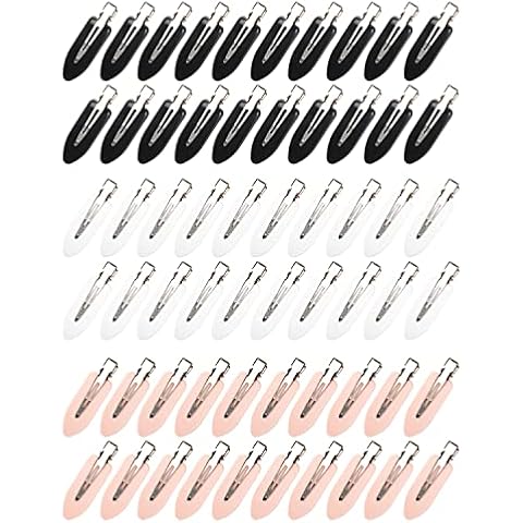No Bend Hair Clips - 60 Pcs Creaseless Clips for Sectioning, 2.3in Makeup Styling Clips in 3 Colors Cover