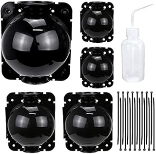 Hysagtek 5 Pcs Plant Rooting Device High Pressure Propagation Ball with 40 Cable Ties and 250ml Watering Bottle, Plant Grafting Box for Garden Rooting Growing Breeding (2S+2M+1L)