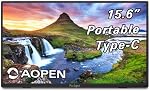 Acer AOPEN 16PM1Q Jbmiuux 15.6" Full HD (1920 x 1080) Widescreen Portable IPS Display | 4ms (G to G) | 2 Speakers | USB Type-C and Mini HDMI Cable Incl.