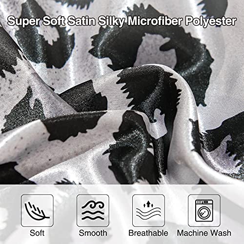 A Nice Night Leopard Printed，Silver Grey Satin Silky Soft Quilt Sexy Luxury Super Soft Microfiber Comforter Quilt Bedding Comforter Set Full/Queen, Light Weighted (Silver, Queen(88-By-88-Inches)) #TOP6