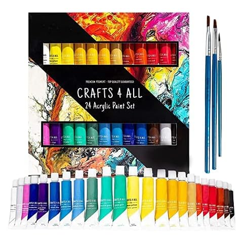 Crafts 4 ALL Acrylic Paint Set - 24 Colours Cover