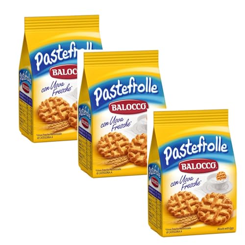 X3 Balocco Pastefrolle, Biscotti con Uova Fresche, Confezione Famiglia 3x350g